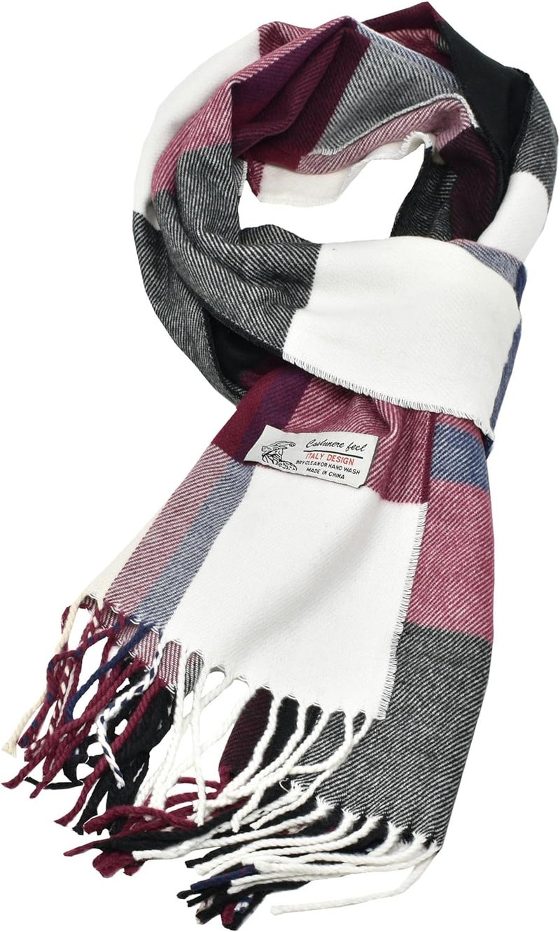 Glory Max Classic Plaid Striped Luxurious Checked Pattern Winter Scarf For Men Women Soft Cashmere Feel 72"x12" - Image 1